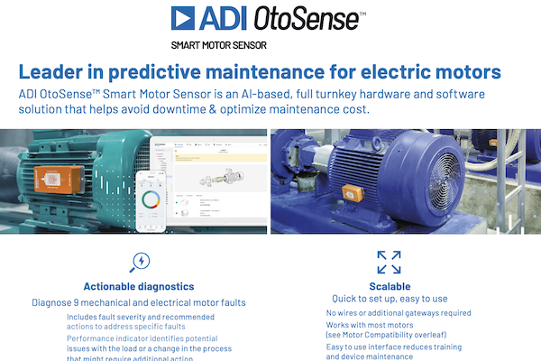 ADI OtoSense  Smart Motor Sensor  Solution Brief のカバー写真です。