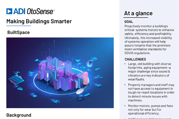 Cover image of the ADI OtoSense Smart Buildings Use Case PDF