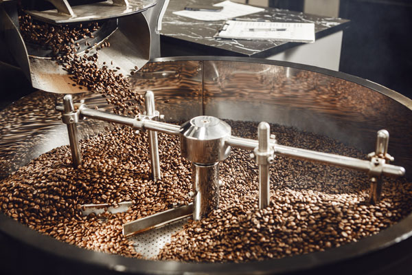 Coffee beans roasting