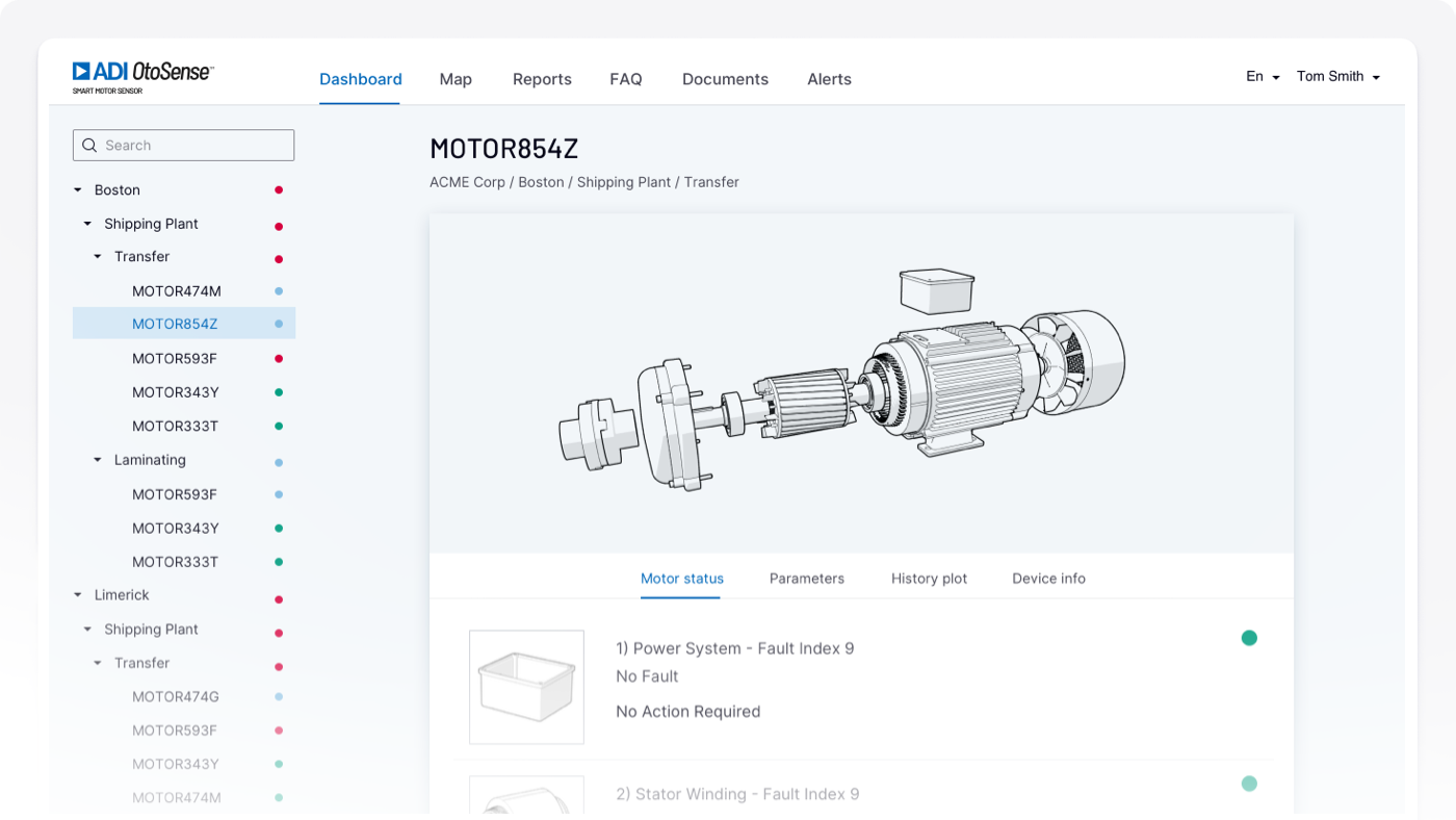 ADI OtoSense dashboard screenshot
