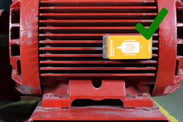 Image of the Smart Motor Sensor installed on a motor